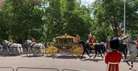 The King and Queen in the Irish State Coach to Westminster Palace