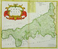 Antique Map Cornwall - Robert Morden 1722 &copy;The Baron de Newmarch Collection
