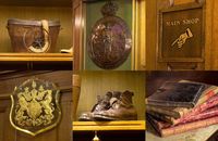 Hat boxes, signage and ledgers found in the store